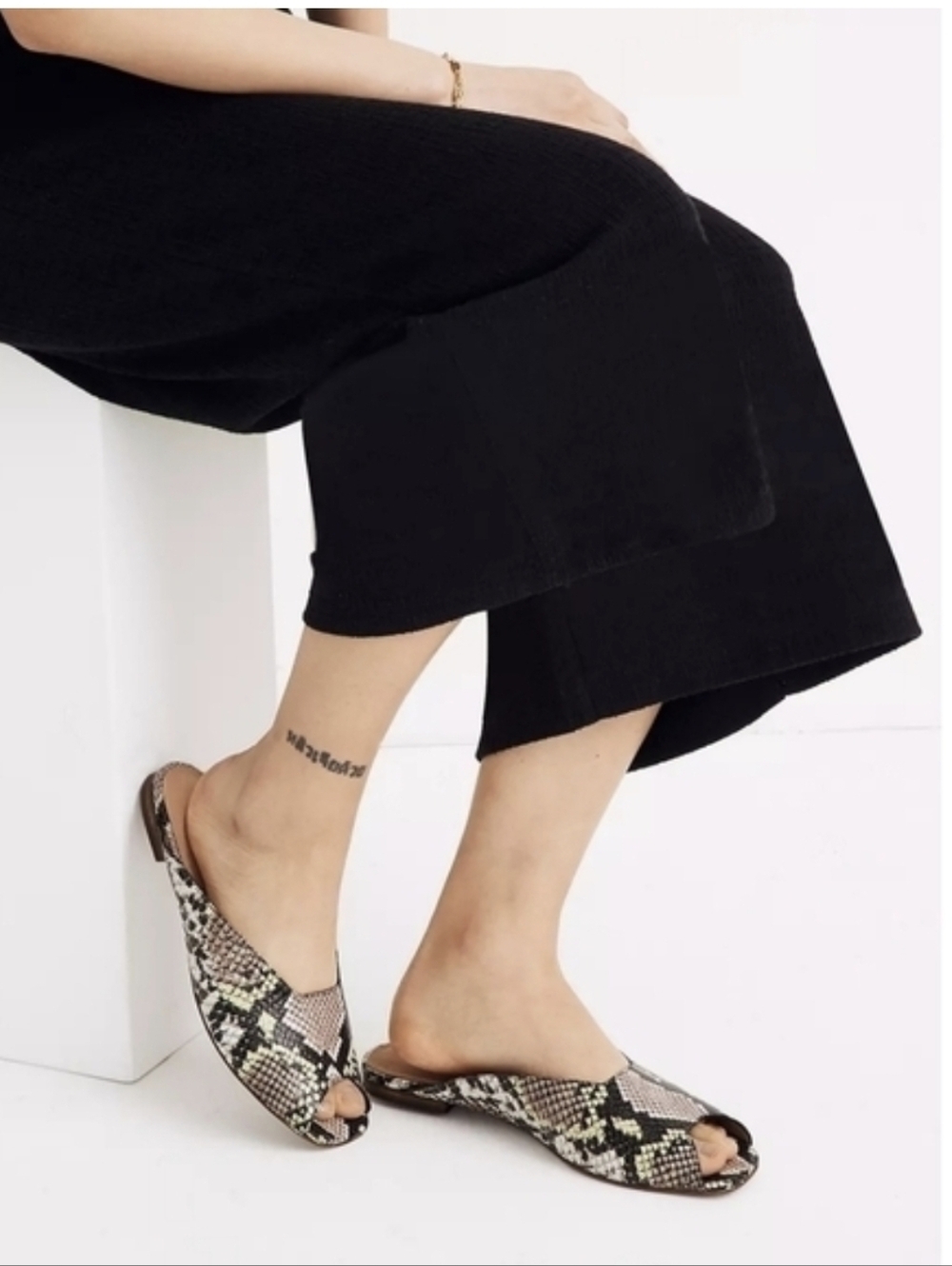 Madewell Erica Peep Toe Snakeskin Flats - Picture 13 of 14